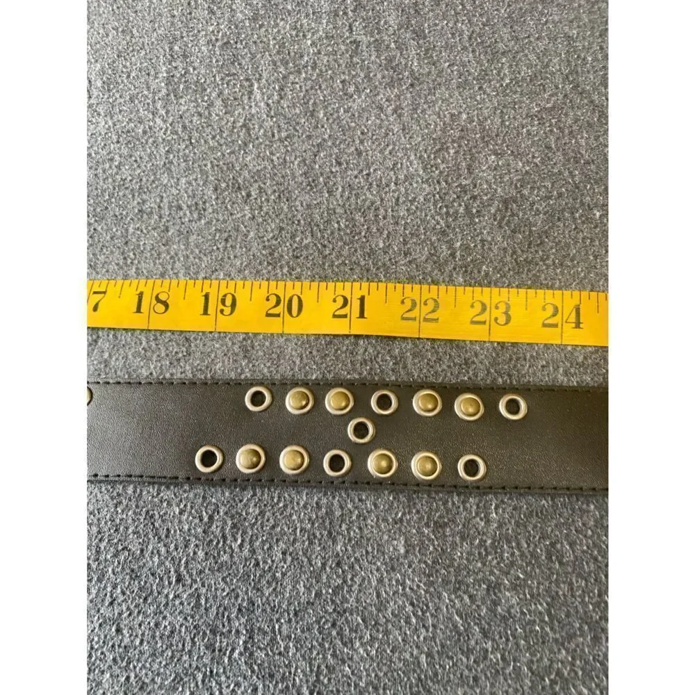 Vintage Faux Leather Brass Studded Belt